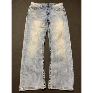 BKE Jake Bootcut‎ Jeans 33 Short Light Wash Bootleg Mens Zipper